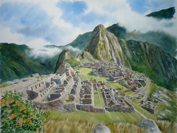 Machu Picchu, Cusco and Sacred Valley Area Watercolors by Augusto Argandona