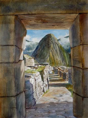 Machu Picchu, Cusco and Sacred Valley Area Watercolors by Augusto Argandona